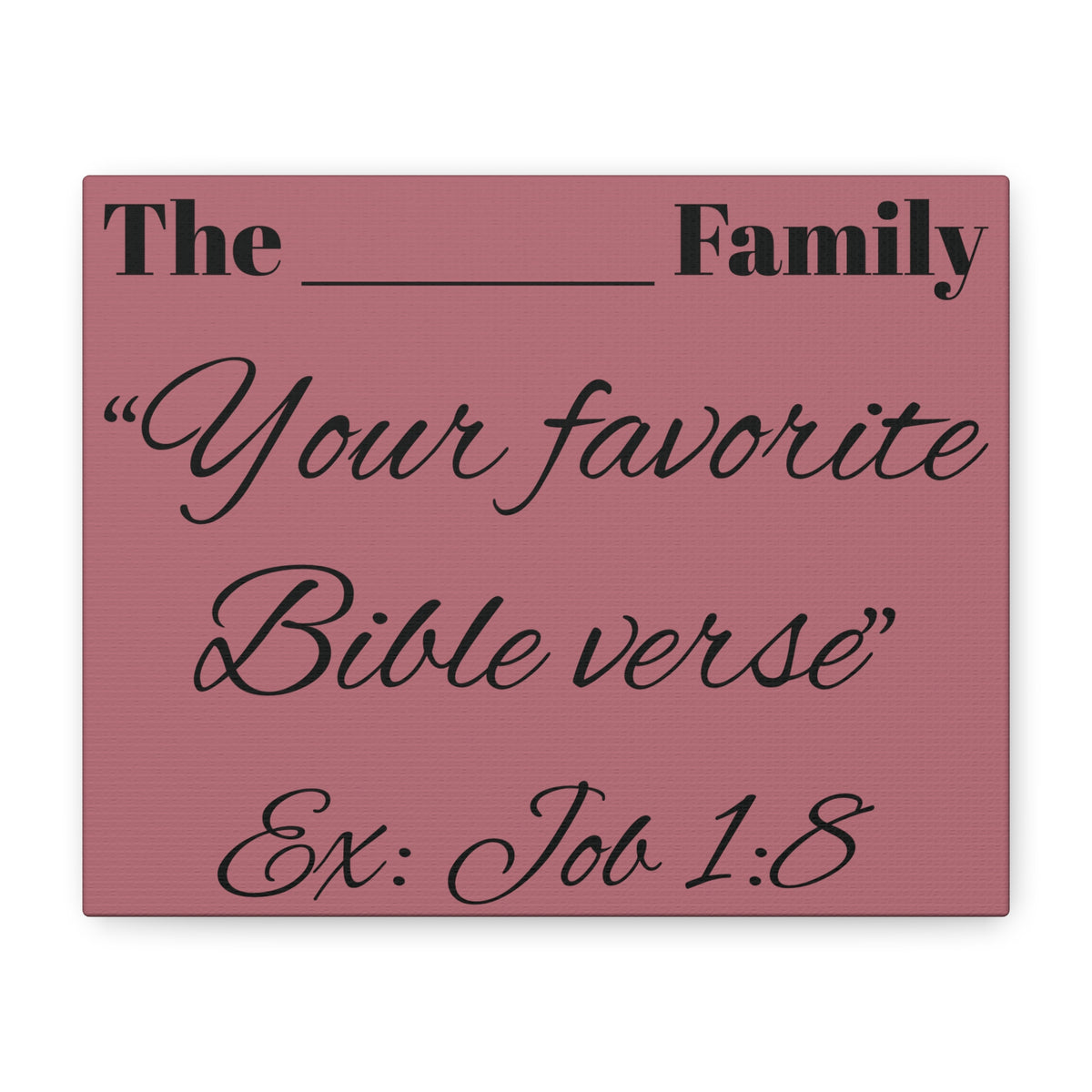 Custom Scripture Canvas Wall Art – Personalized Christian Home Decor, Family Name & Verse Artwork