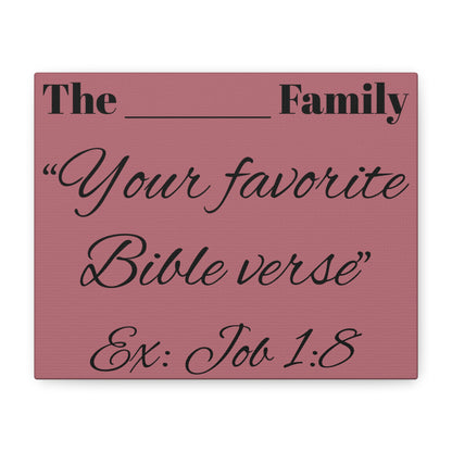 Custom Scripture Canvas Wall Art – Personalized Christian Home Decor, Family Name & Verse Artwork