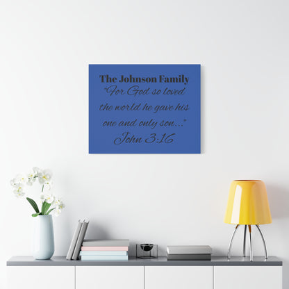 Personalized Bible Verse Wall Art, Canvas, Family Name, Family Bible Art