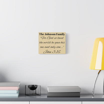 Personalized Bible Verse Wall Art, Canvas, Family Name, Family Bible Art