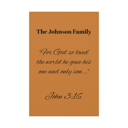 Personalized Bible Verse Wall Art, Canvas, Family Name, Family Bible Art