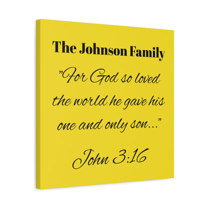 Personalized Bible Verse Wall Art, Canvas, Family Name, Family Bible Art