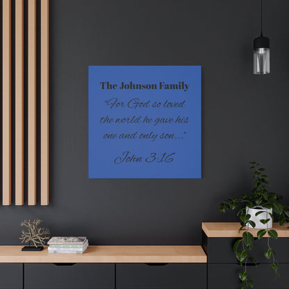 Personalized Bible Verse Wall Art, Canvas, Family Name, Family Bible Art