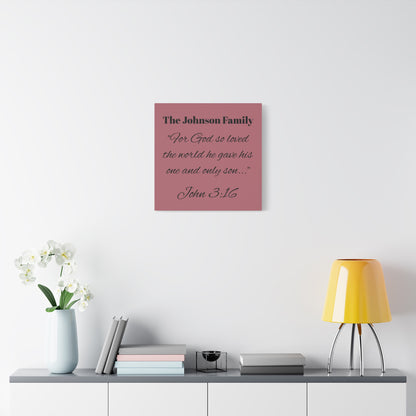 Personalized Bible Verse Wall Art, Canvas, Family Name, Family Bible Art