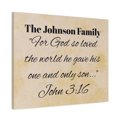 Personalized Bible Verse Wall Art, Canvas, Family Name, Family Bible Art