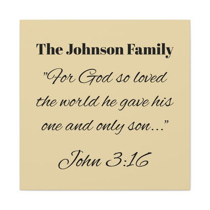 Personalized Bible Verse Wall Art, Canvas, Family Name, Family Bible Art