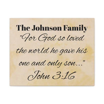 Personalized Bible Verse Wall Art, Canvas, Family Name, Family Bible Art