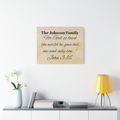 Personalized Bible Verse Wall Art, Canvas, Family Name, Family Bible Art
