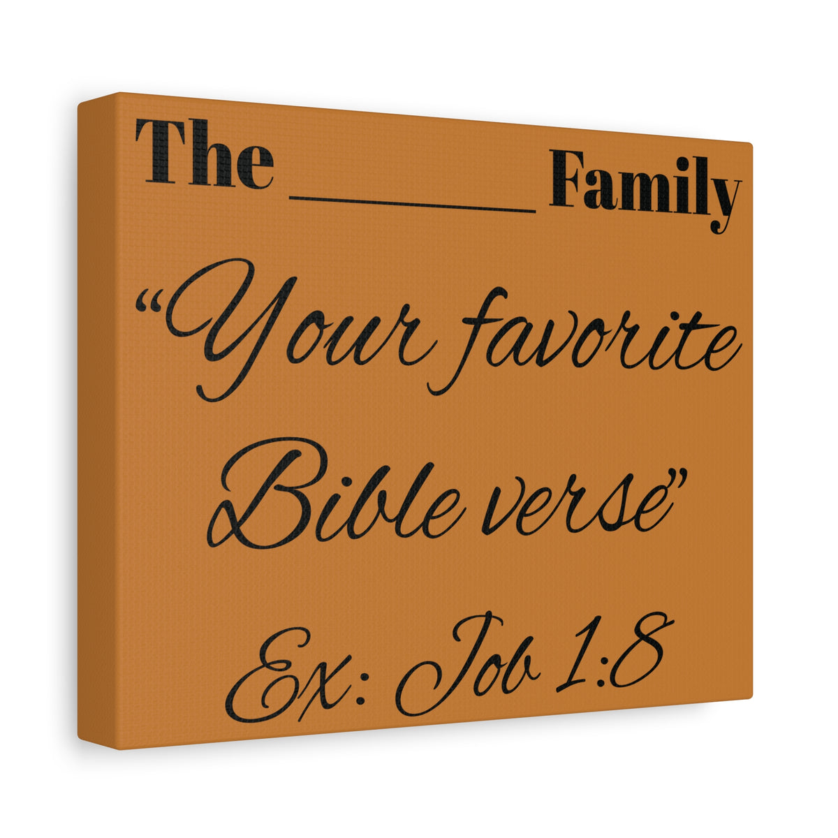 Custom Scripture Canvas Wall Art – Personalized Christian Home Decor, Family Name & Verse Artwork