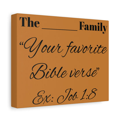 Custom Scripture Canvas Wall Art – Personalized Christian Home Decor, Family Name & Verse Artwork