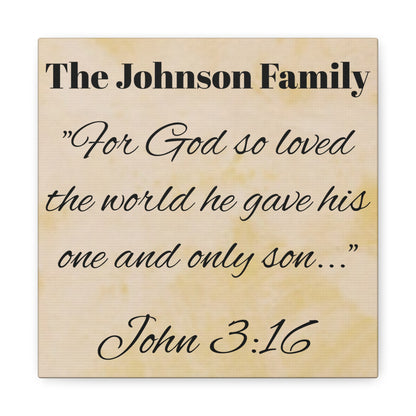 Personalized Bible Verse Wall Art, Canvas, Family Name, Family Bible Art