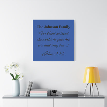 Personalized Bible Verse Wall Art, Canvas, Family Name, Family Bible Art