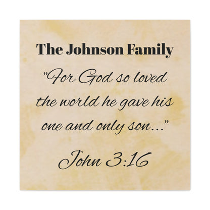 Personalized Bible Verse Wall Art, Canvas, Family Name, Family Bible Art