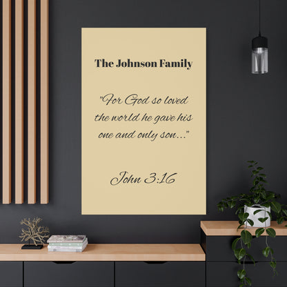 Personalized Bible Verse Wall Art, Canvas, Family Name, Family Bible Art