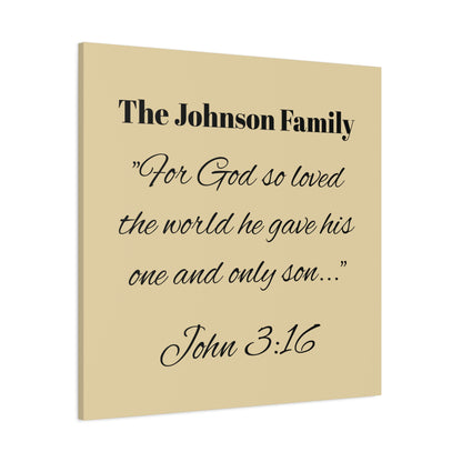 Personalized Bible Verse Wall Art, Canvas, Family Name, Family Bible Art