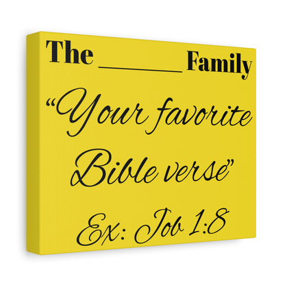 Custom Scripture Canvas Wall Art – Personalized Christian Home Decor, Family Name & Verse Artwork
