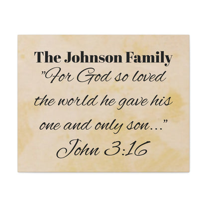 Personalized Bible Verse Wall Art, Canvas, Family Name, Family Bible Art
