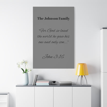 Personalized Bible Verse Wall Art, Canvas, Family Name, Family Bible Art