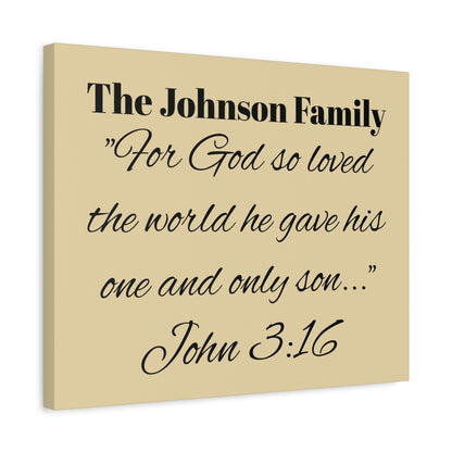 Personalized Bible Verse Wall Art, Canvas, Family Name, Family Bible Art