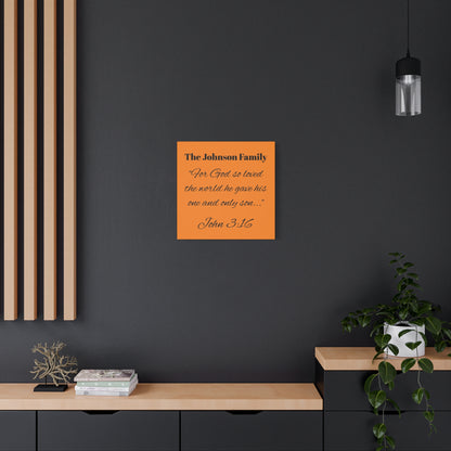 Personalized Bible Verse Wall Art, Canvas, Family Name, Family Bible Art