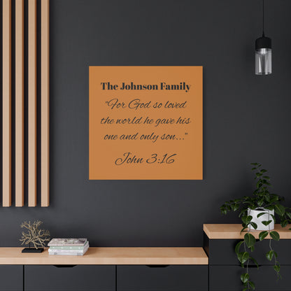Personalized Bible Verse Wall Art, Canvas, Family Name, Family Bible Art