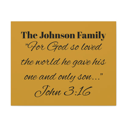 Personalized Bible Verse Wall Art, Canvas, Family Name, Family Bible Art