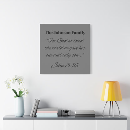 Personalized Bible Verse Wall Art, Canvas, Family Name, Family Bible Art