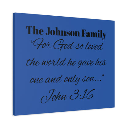 Personalized Bible Verse Wall Art, Canvas, Family Name, Family Bible Art