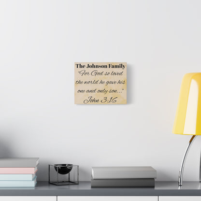Personalized Bible Verse Wall Art, Canvas, Family Name, Family Bible Art
