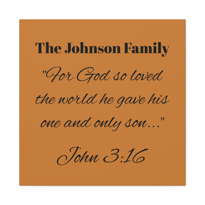 Personalized Bible Verse Wall Art, Canvas, Family Name, Family Bible Art
