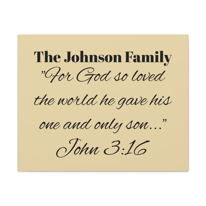 Personalized Bible Verse Wall Art, Canvas, Family Name, Family Bible Art