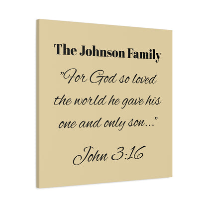 Personalized Bible Verse Wall Art, Canvas, Family Name, Family Bible Art