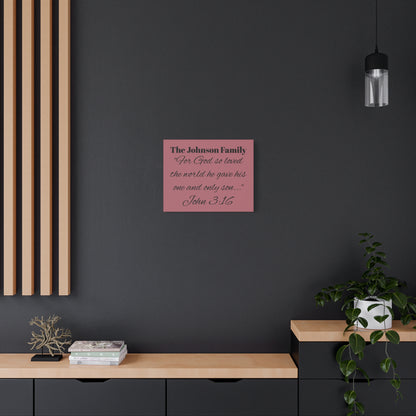 Personalized Bible Verse Wall Art, Canvas, Family Name, Family Bible Art