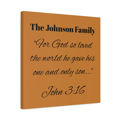Personalized Bible Verse Wall Art, Canvas, Family Name, Family Bible Art