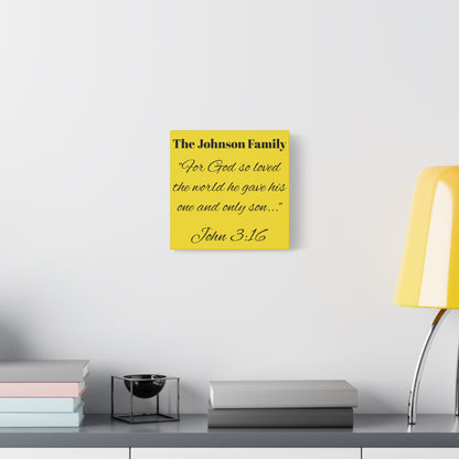 Personalized Bible Verse Wall Art, Canvas, Family Name, Family Bible Art