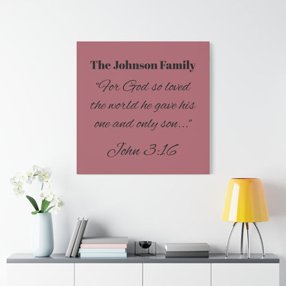 Personalized Bible Verse Wall Art, Canvas, Family Name, Family Bible Art