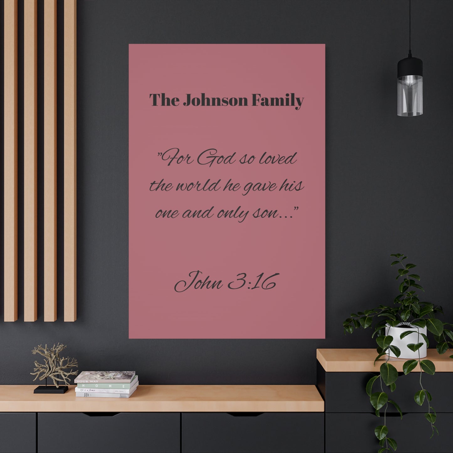 Personalized Bible Verse Wall Art, Canvas, Family Name, Family Bible Art