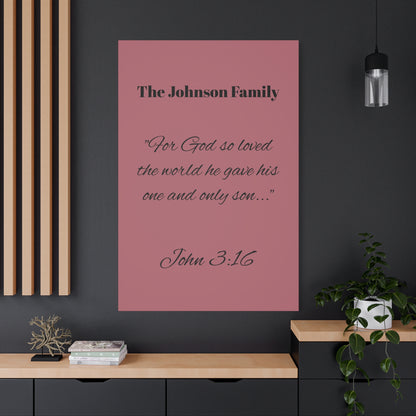Personalized Bible Verse Wall Art, Canvas, Family Name, Family Bible Art