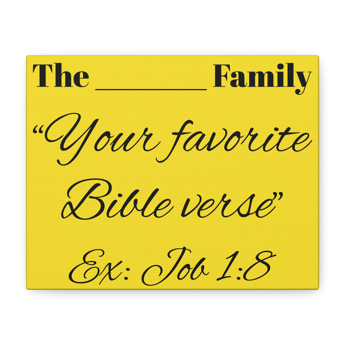 Custom Scripture Canvas Wall Art – Personalized Christian Home Decor, Family Name & Verse Artwork