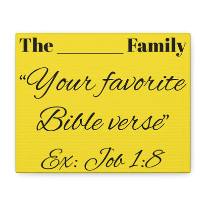 Custom Scripture Canvas Wall Art – Personalized Christian Home Decor, Family Name & Verse Artwork
