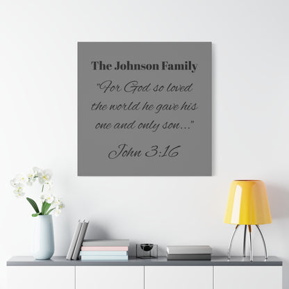 Personalized Bible Verse Wall Art, Canvas, Family Name, Family Bible Art