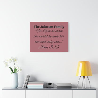 Personalized Bible Verse Wall Art, Canvas, Family Name, Family Bible Art