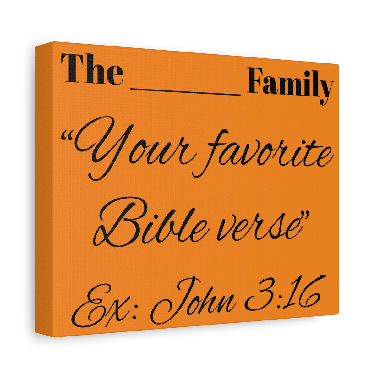 Personalized Scripture Wall Art Canvas – Custom Christian Artwork, Family Name and Your Favorite Verse