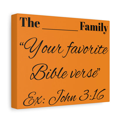 Personalized Scripture Wall Art Canvas – Custom Christian Artwork, Family Name and Your Favorite Verse