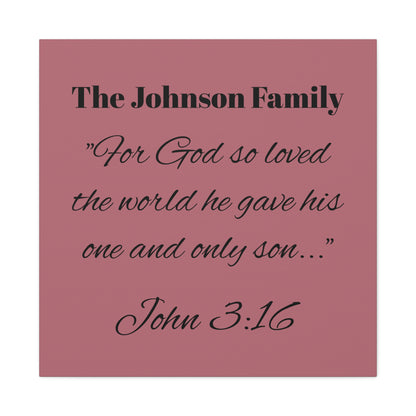 Personalized Bible Verse Wall Art, Canvas, Family Name, Family Bible Art