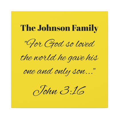 Personalized Bible Verse Wall Art, Canvas, Family Name, Family Bible Art