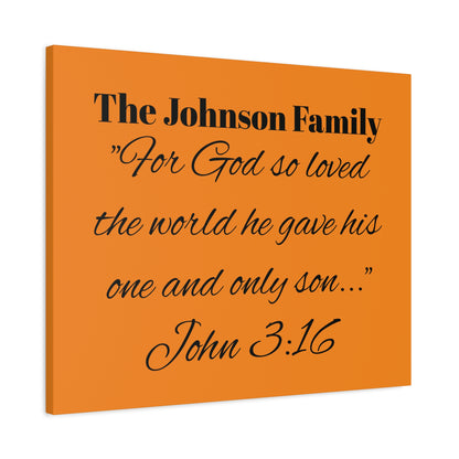 Personalized Bible Verse Wall Art, Canvas, Family Name, Family Bible Art
