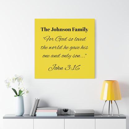 Personalized Bible Verse Wall Art, Canvas, Family Name, Family Bible Art