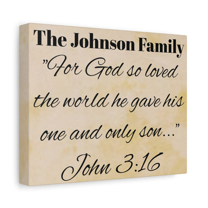 Personalized Bible Verse Wall Art, Canvas, Family Name, Family Bible Art