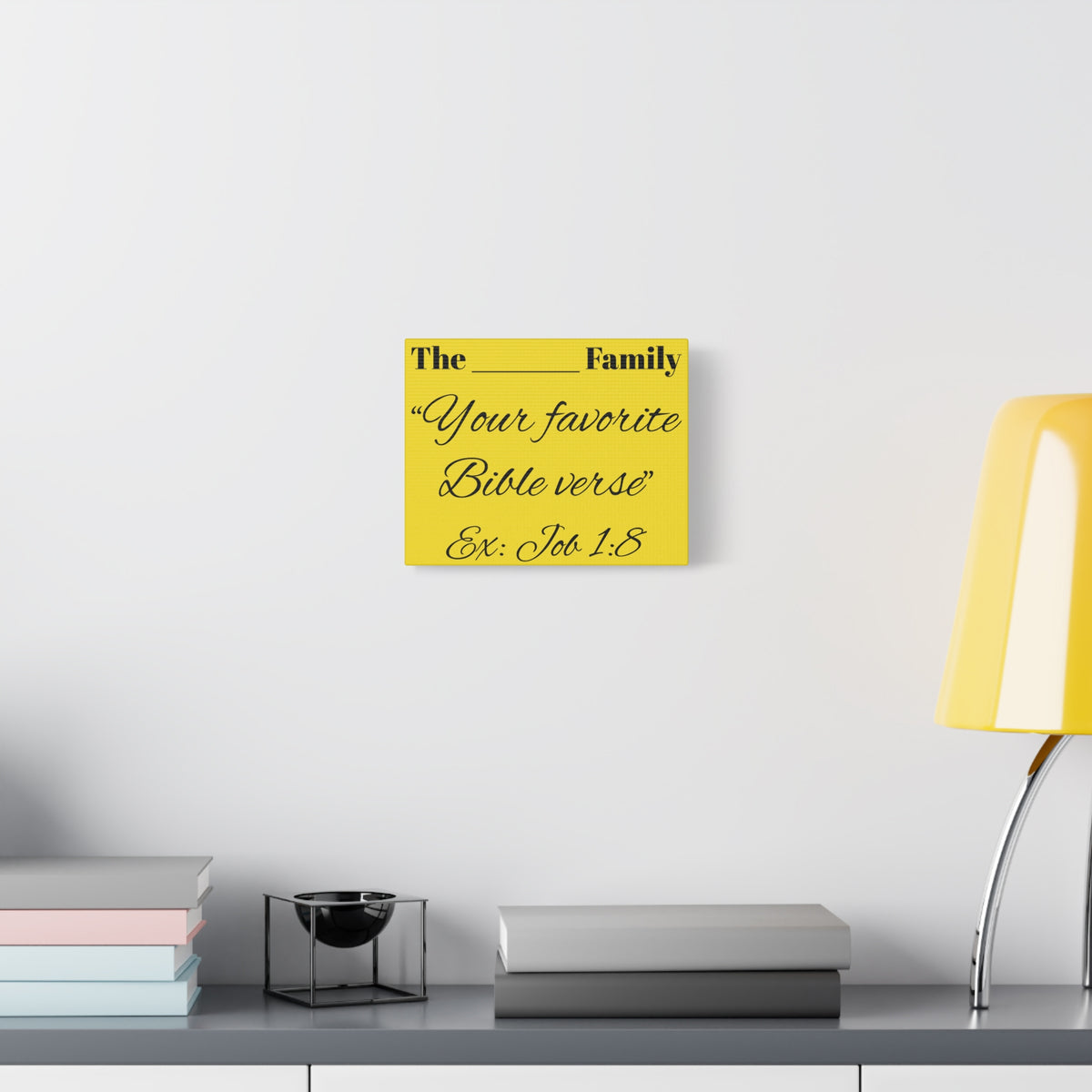 Custom Scripture Canvas Wall Art – Personalized Christian Home Decor, Family Name & Verse Artwork